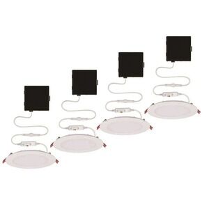 Commercial Electric Recessed Light Unisex 6in White New 4-Pack LED Canless